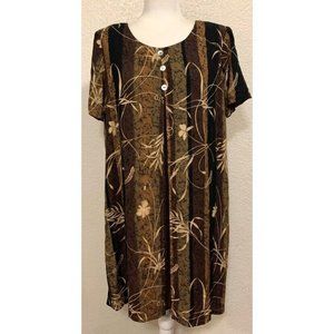 Rabbit Designs Vintage 80s Brown Shirt Shift Dress